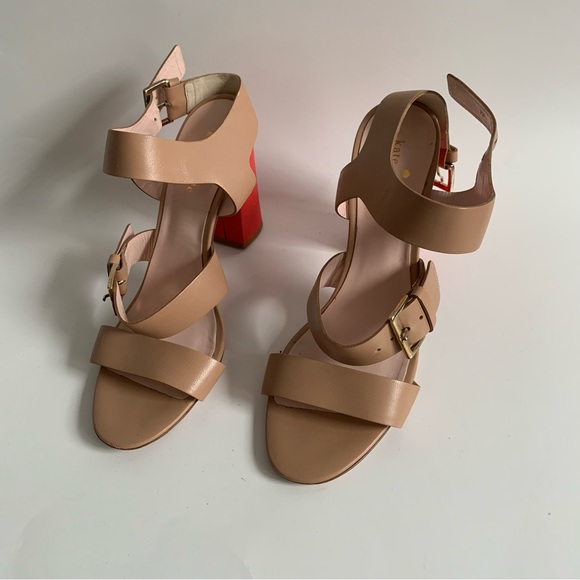 Kate Spade Ibarra Block heel leather strap sandals nude - Picture 5 of 15